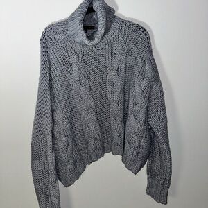 Grey large Turtle-Neck Sweater